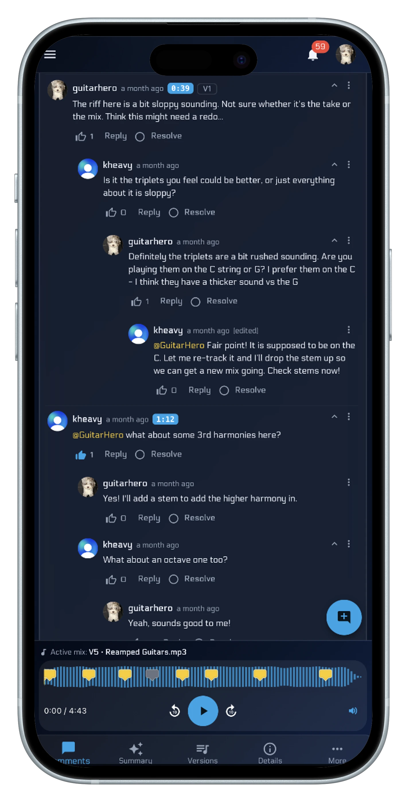 Discussions where they belong on mobile