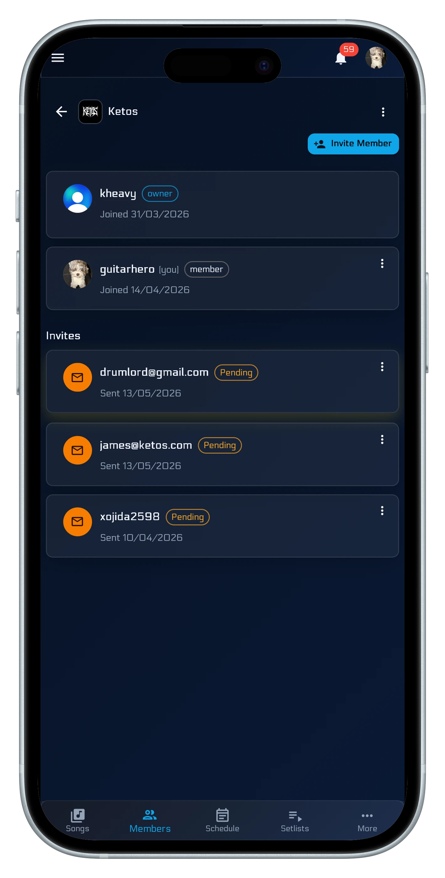 Invite your team - no shared login, no faff on mobile