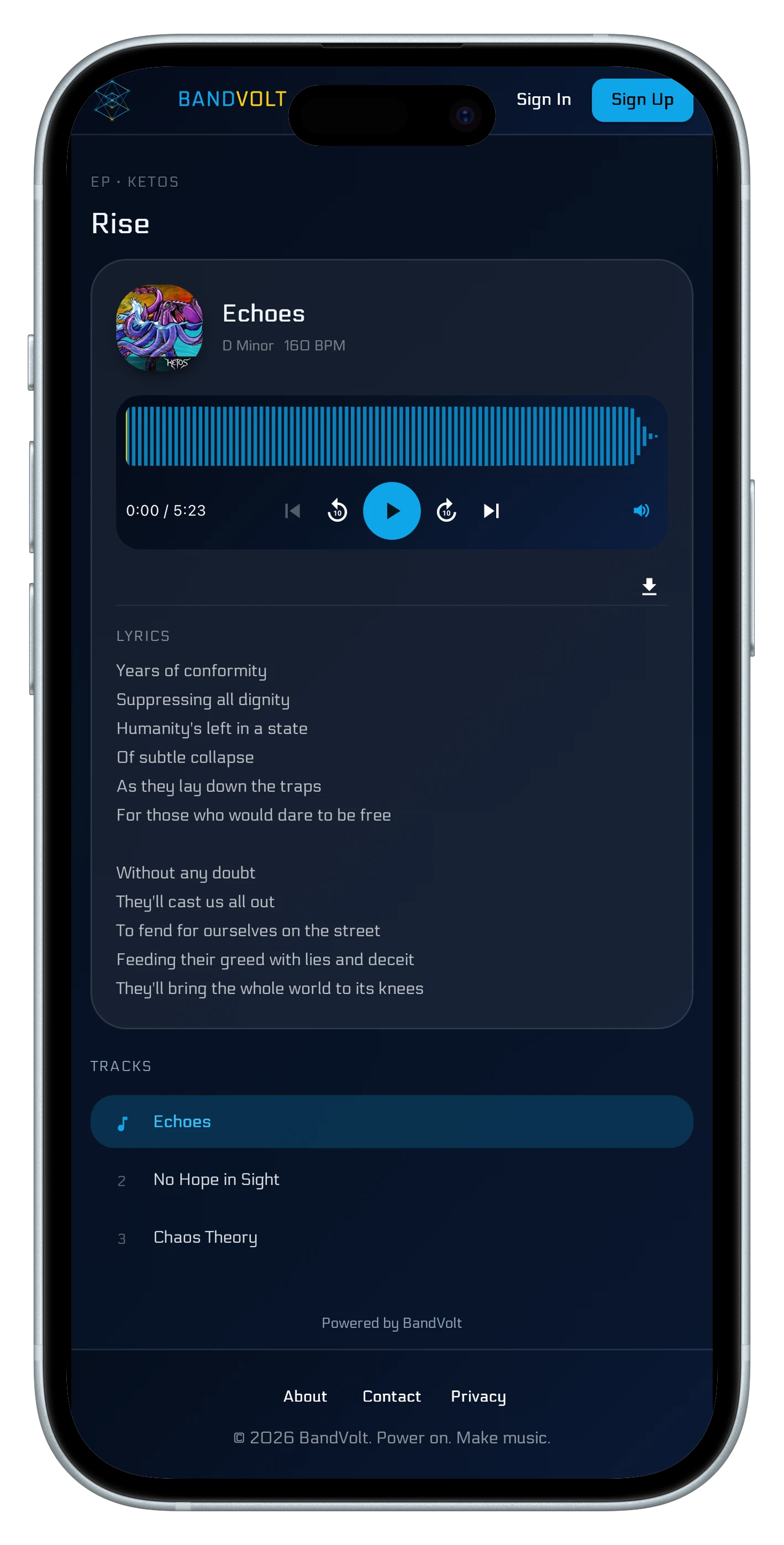 Share your music with anyone - no account needed. on mobile