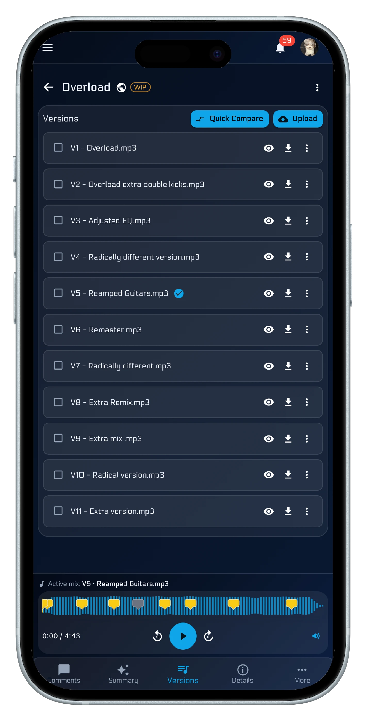 Capture every version of your song on mobile